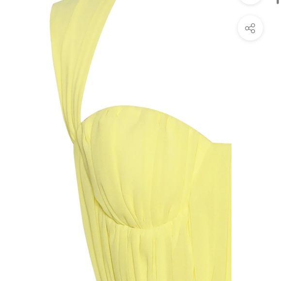 High Slit Yellow Chiffon Maxi Dress - Picture 7 of 8